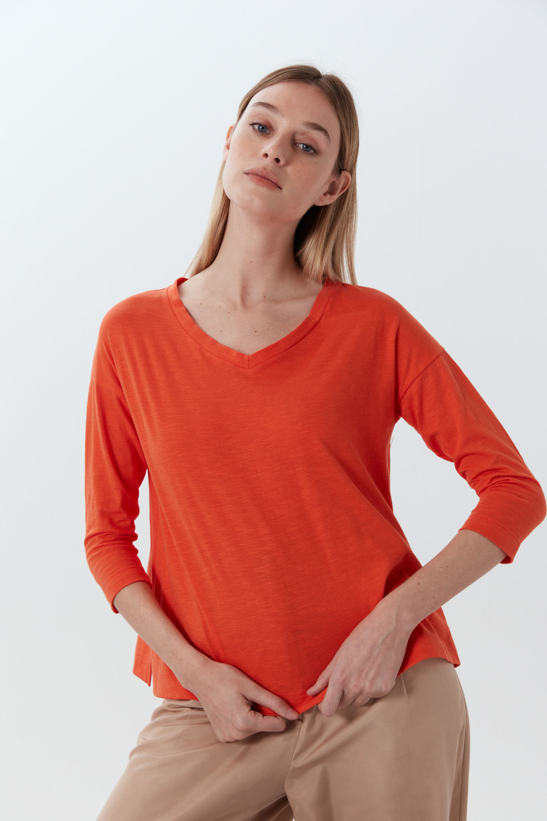Remera long cotton slub Billie