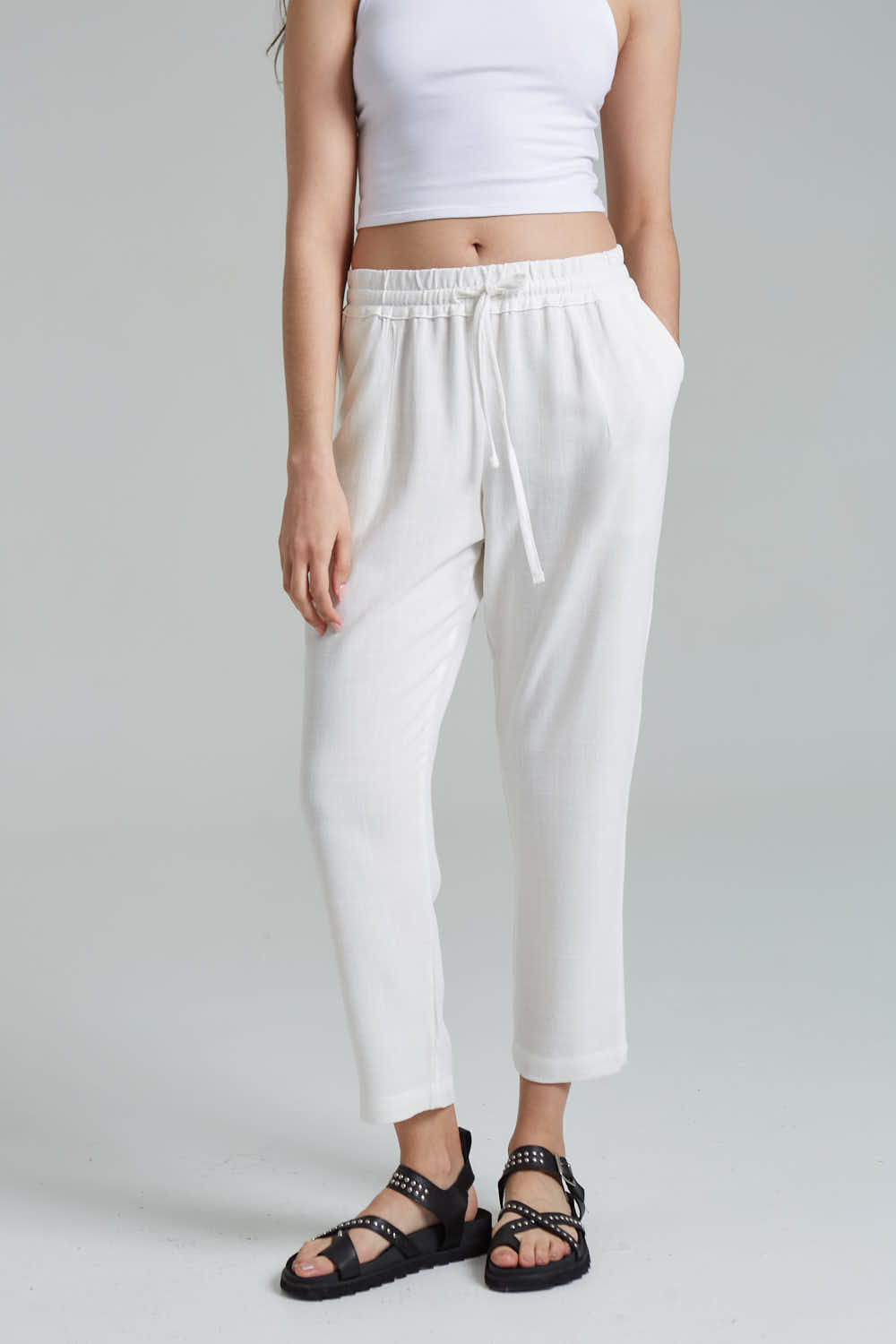Desiderata pantalón jogger lino crepe