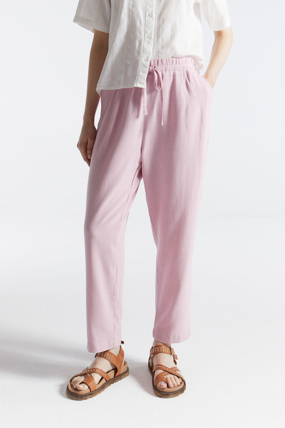 Pantalon jogger lino crepe