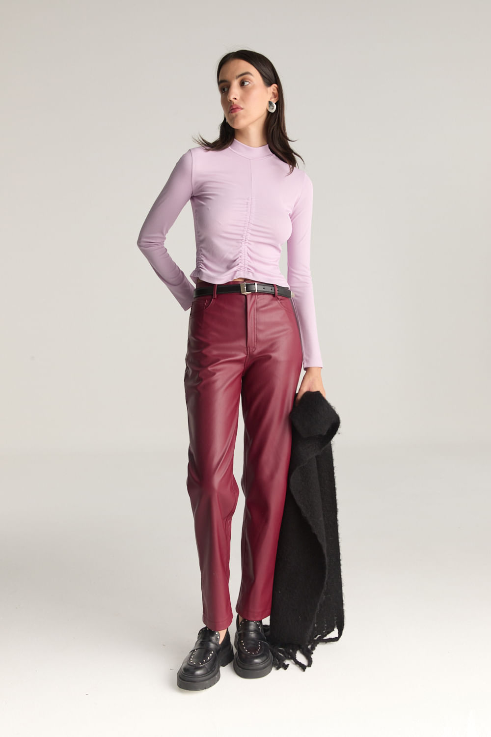 Remera ribbed gather Bella de Desiderata