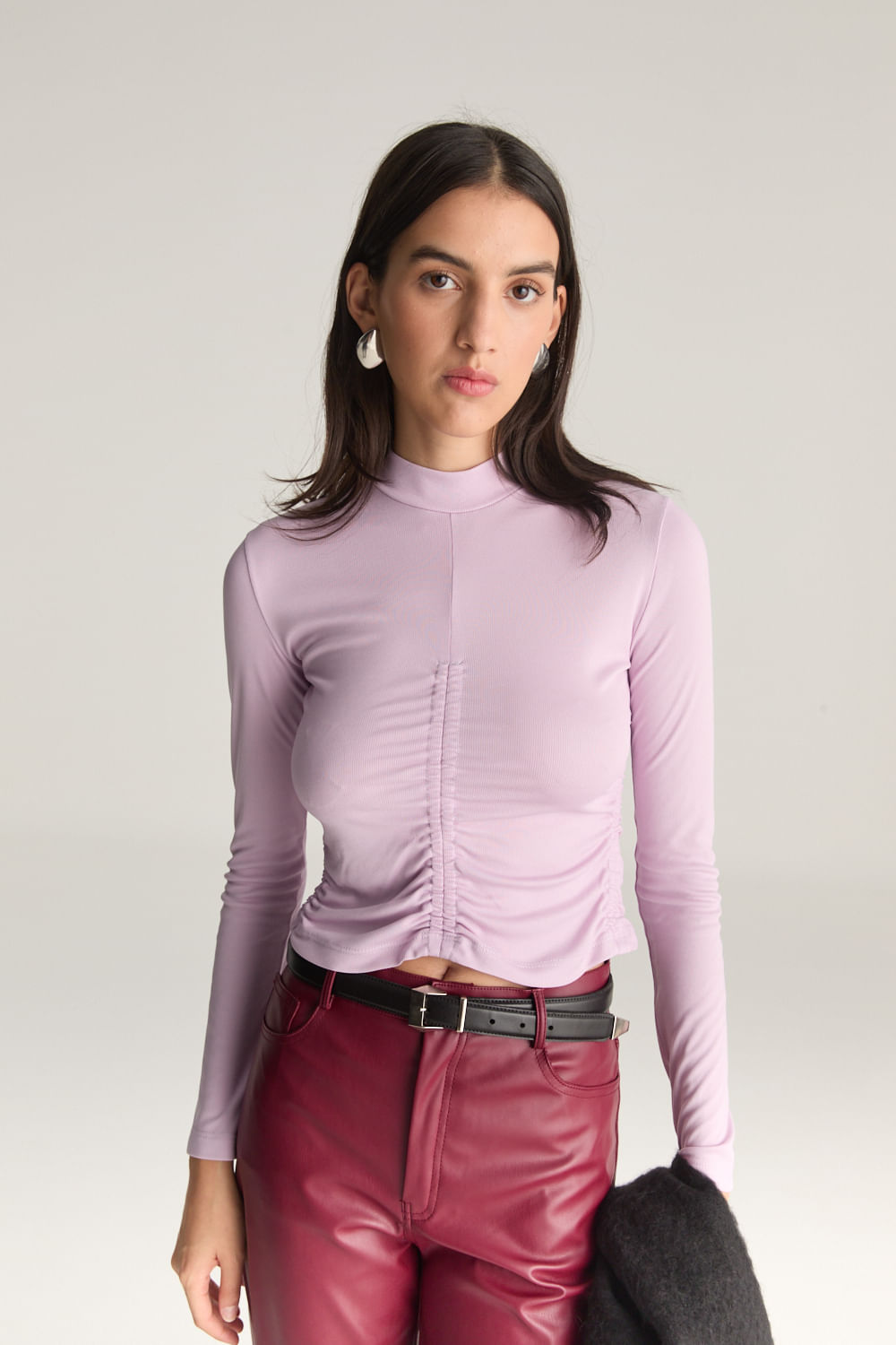 Remera ribbed gather Bella de Desiderata — imagen 3