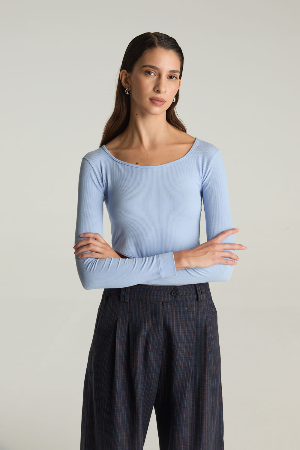 Remera ribbed crop des c
