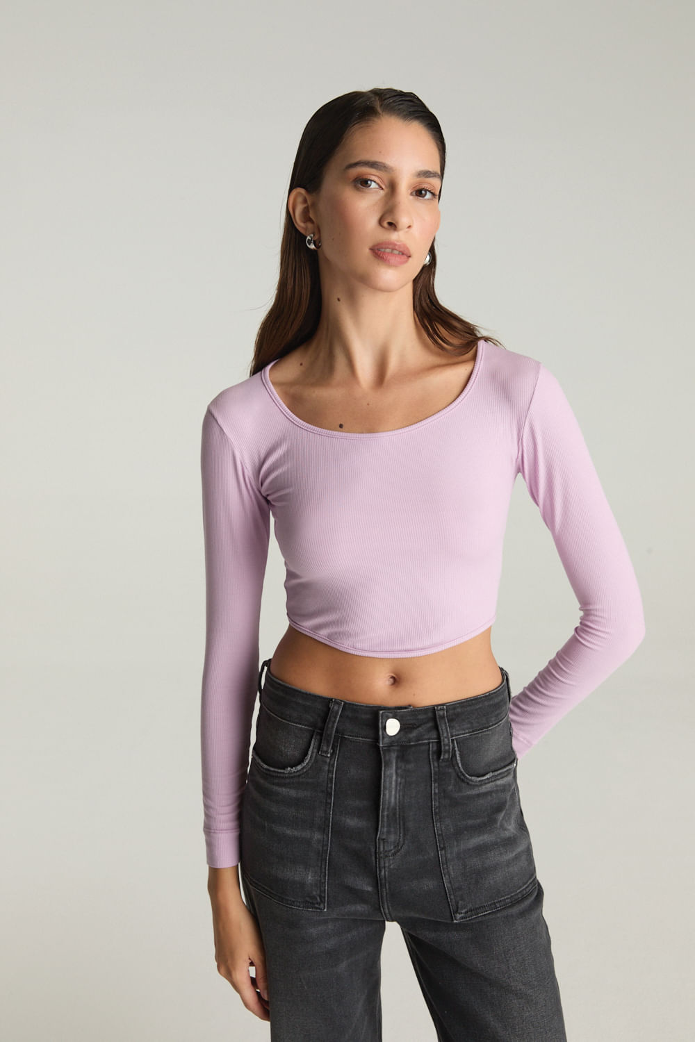 Remera ribbed crop des c