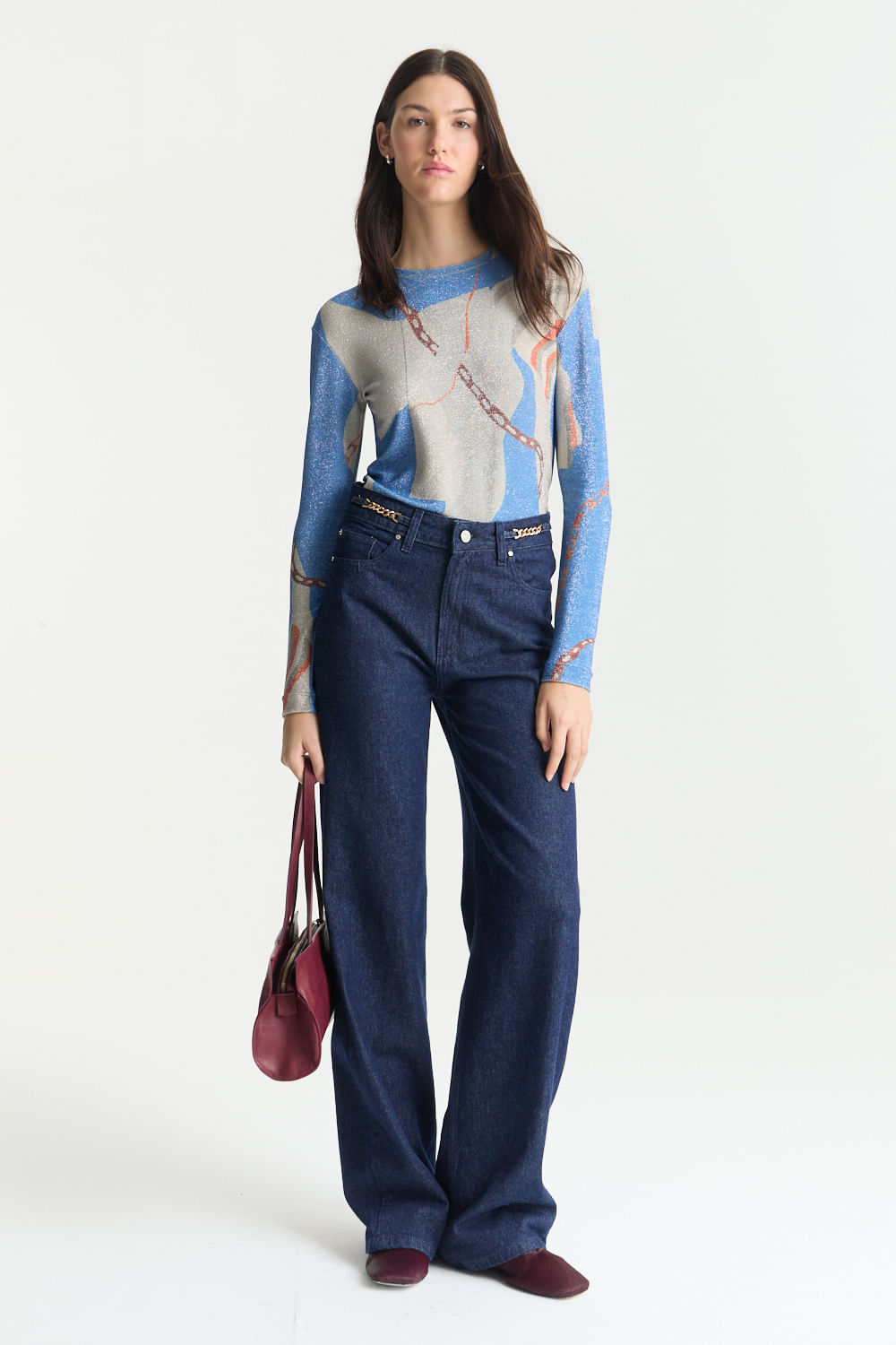 Remera lurex celeste Najt de Desiderata