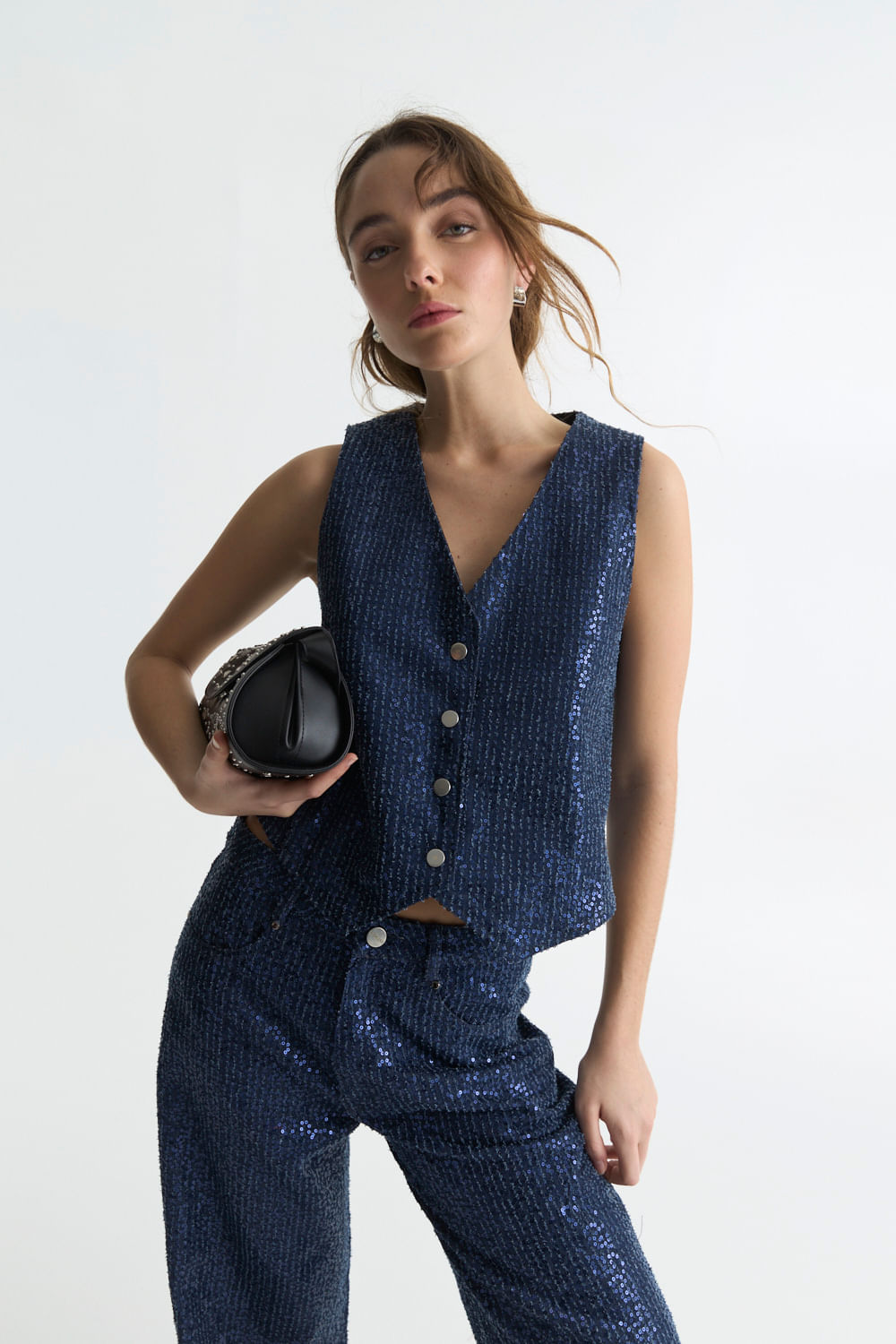 Chaleco denim sequins de Desiderata