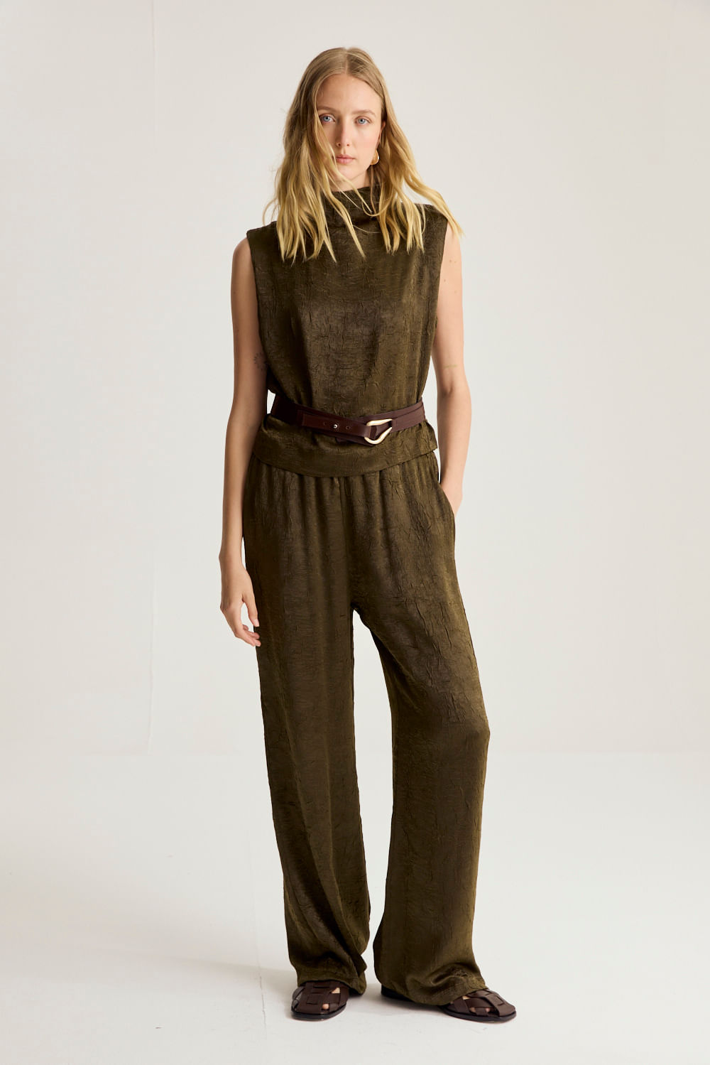 Pantalón saten crinkled de Desiderata