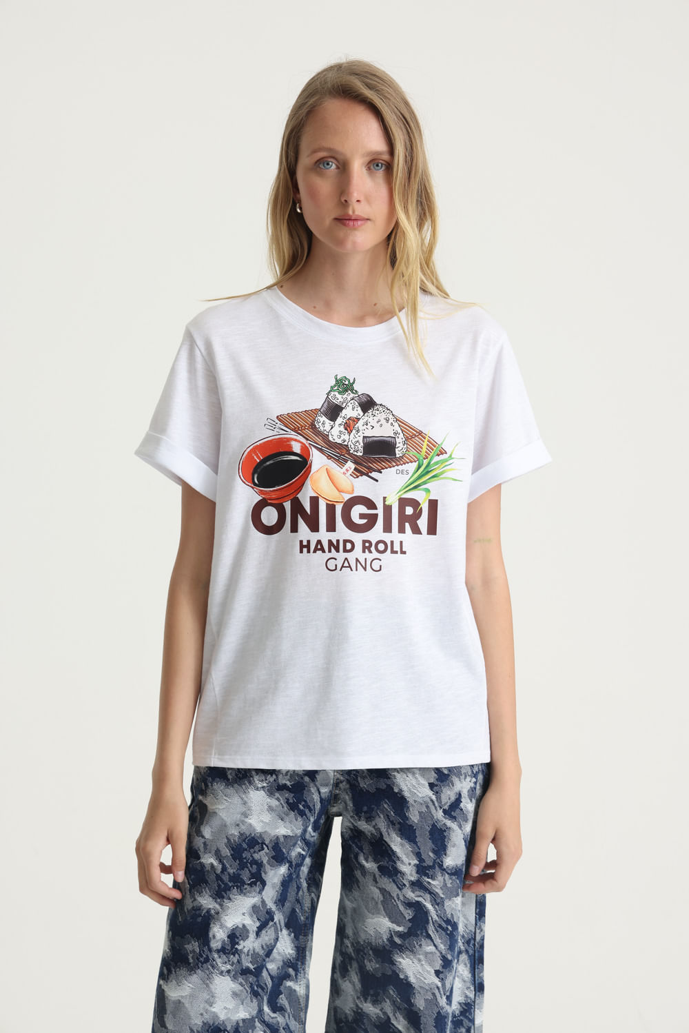 Remera cotton print onigiri
