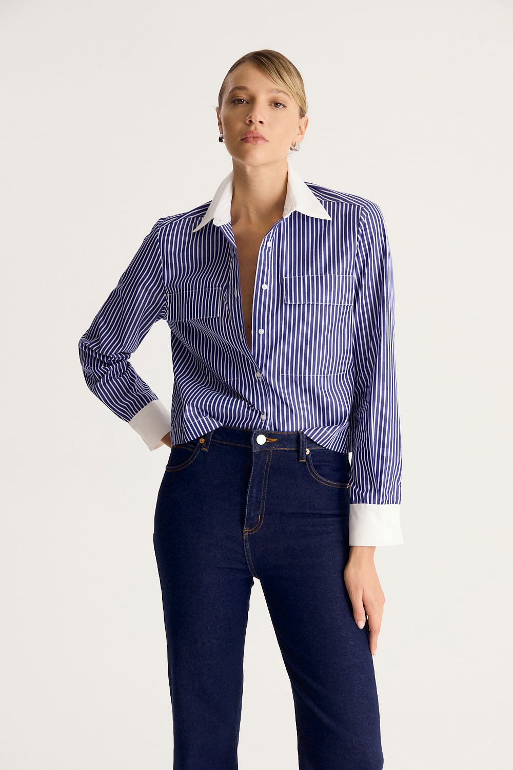 CAMISA STRIPED WHITE COLLAR