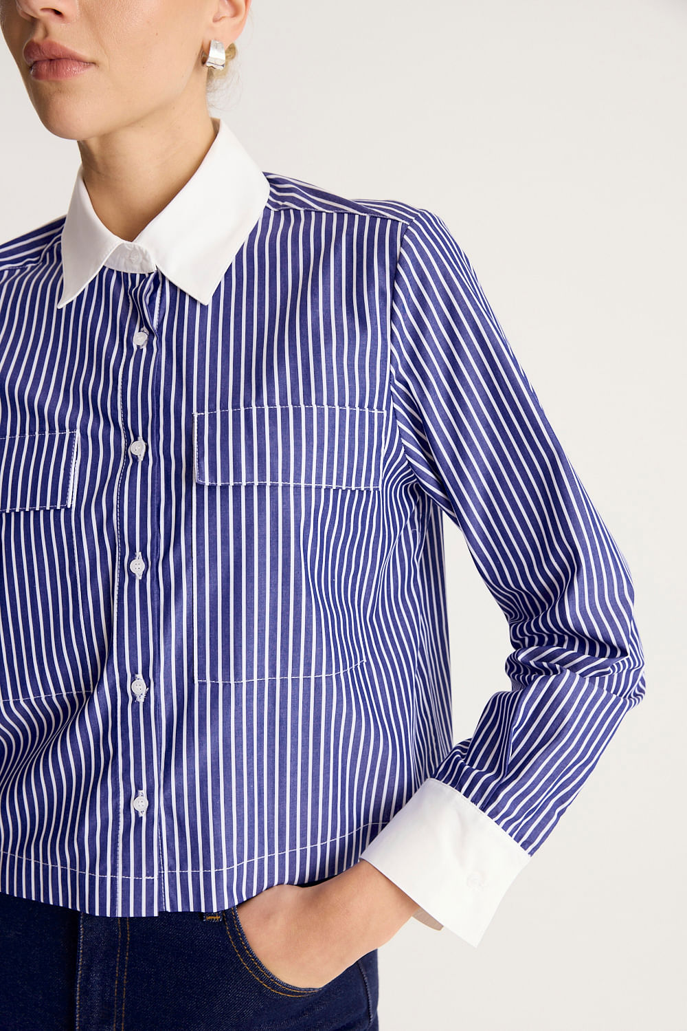 CAMISA STRIPED WHITE COLLAR — imagen 2