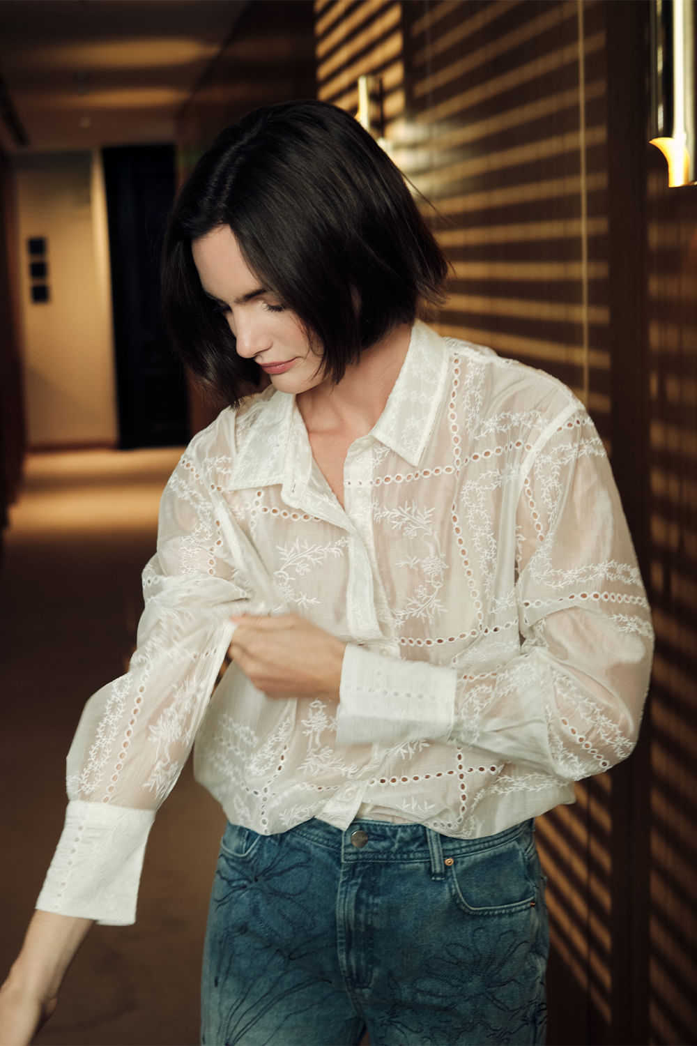 CAMISA SHEER EMBROIDERY