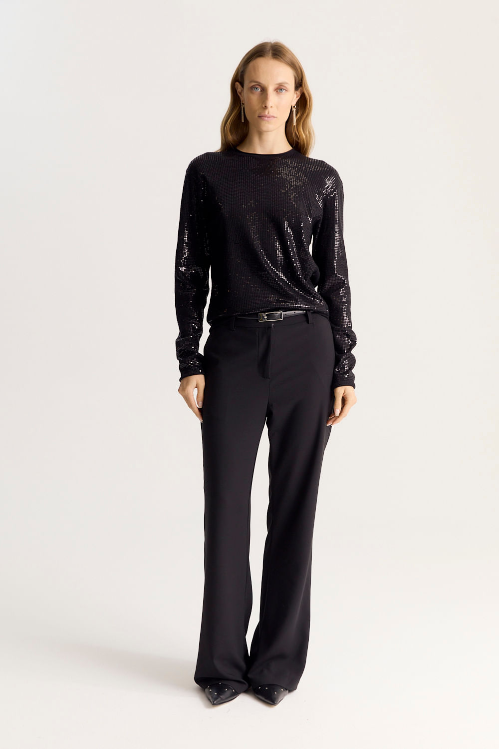 SWEATER PLAIN SEQUINS