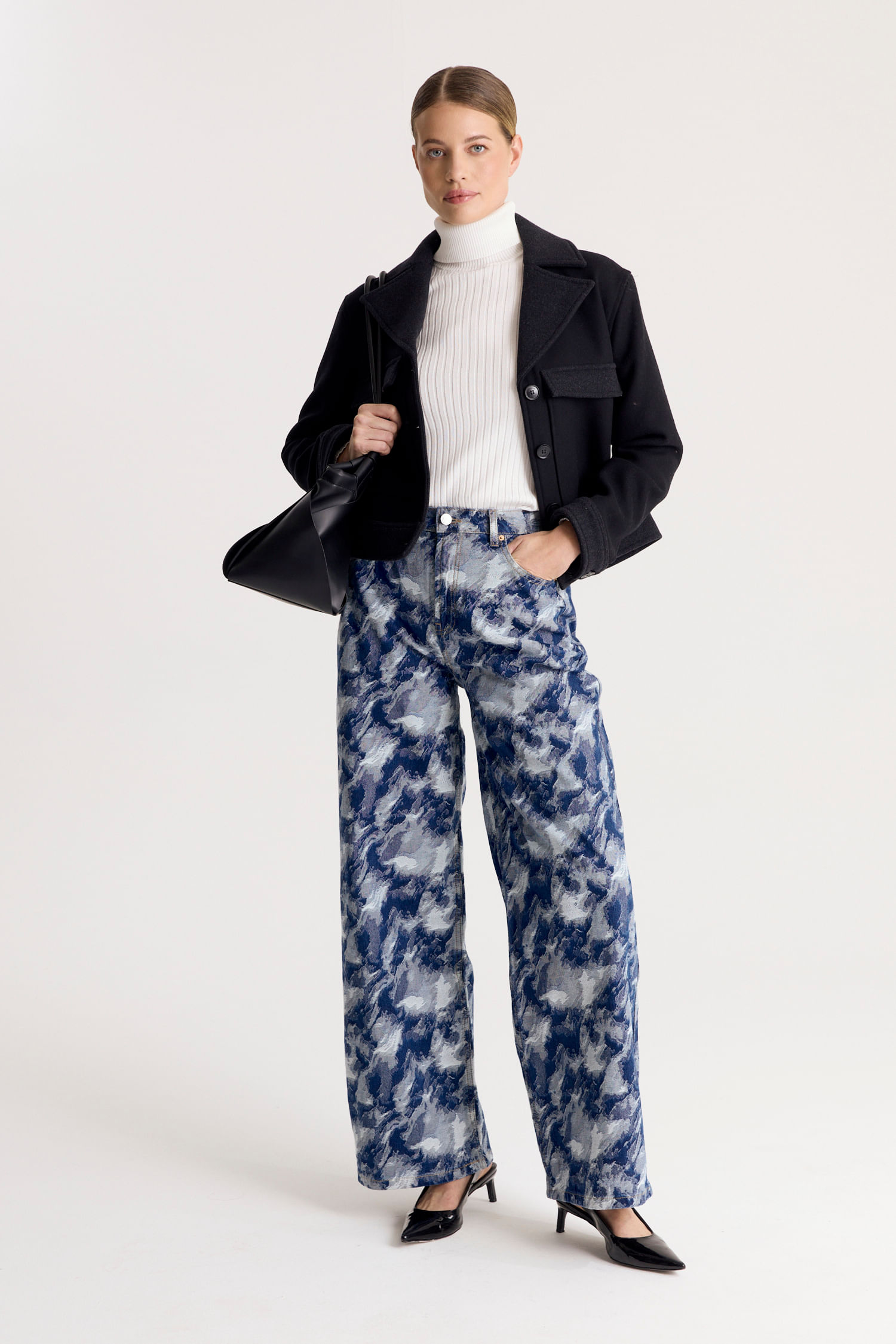 Jean jacquard wide leg desiderata