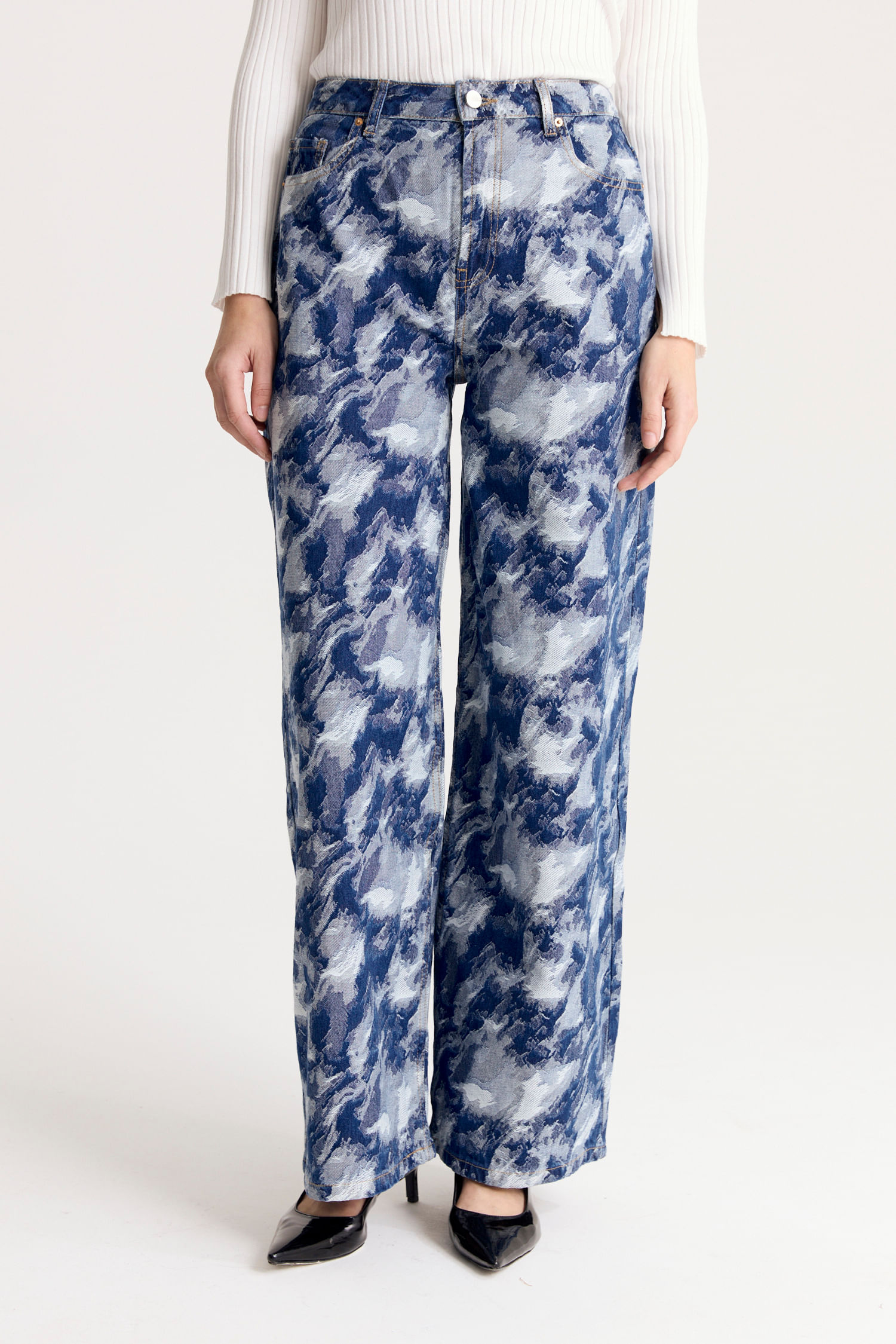 Jean jacquard wide leg desiderata — imagen 2
