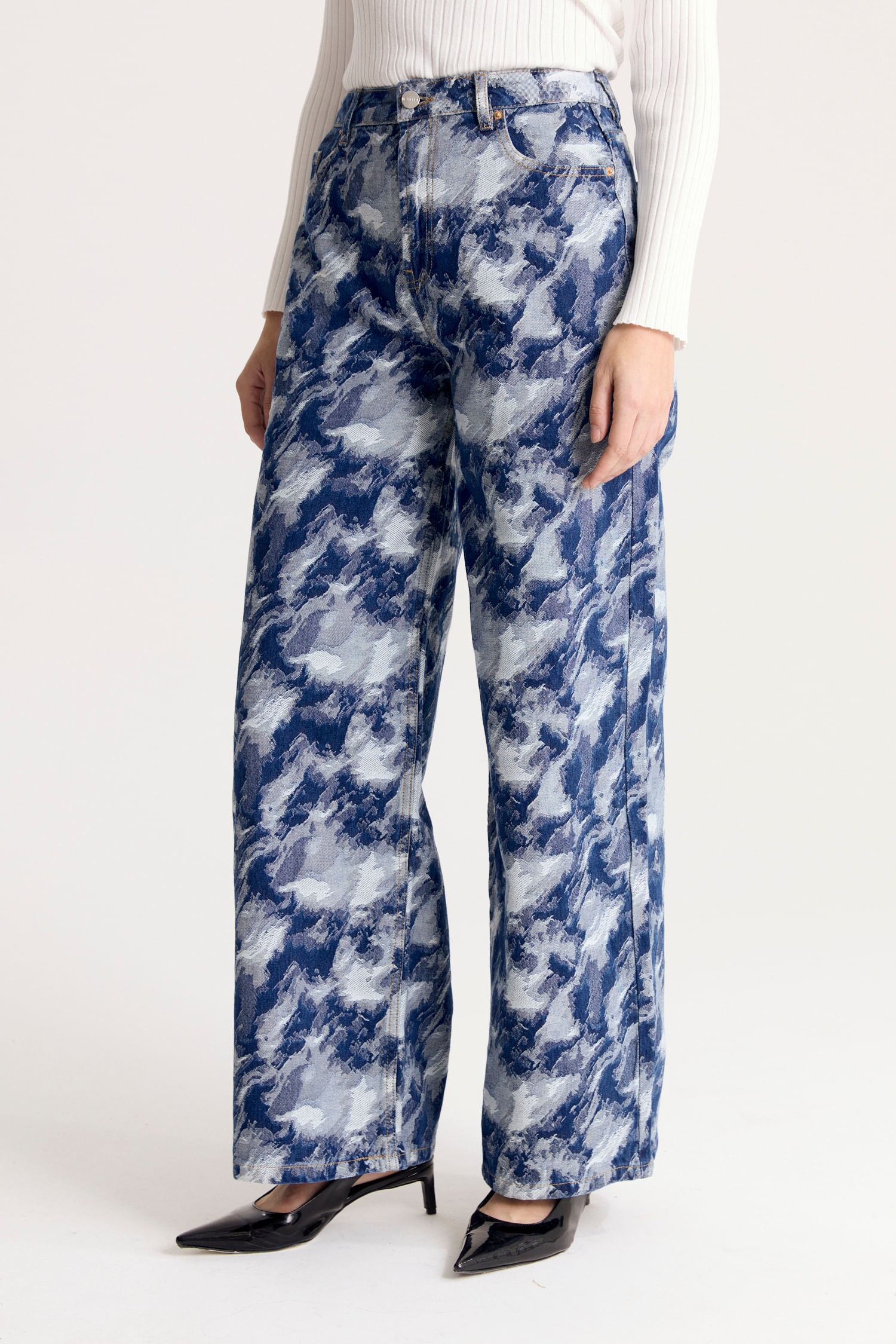 Jean jacquard wide leg desiderata — imagen 3