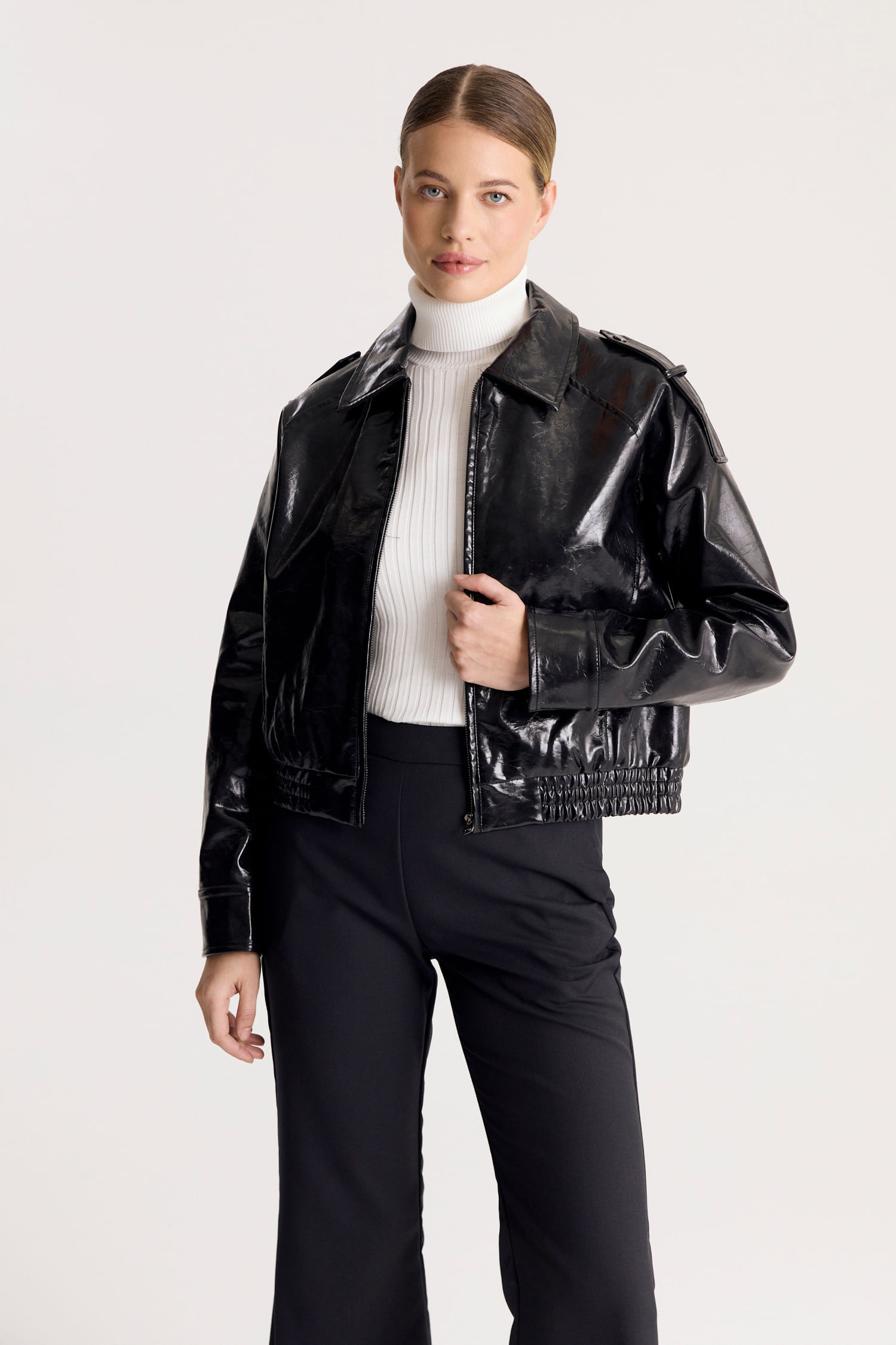 BOMBER VEGAN LEATHER