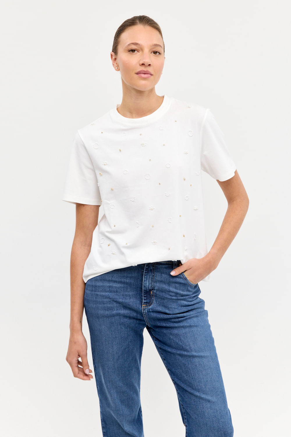 Remera Embellish pearls Desiderata