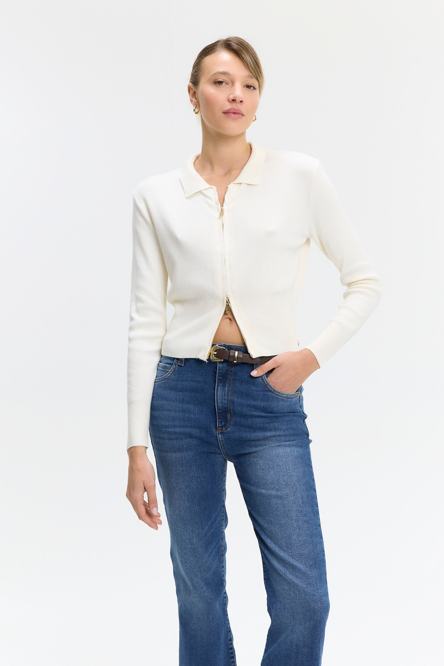 SWEATER CARDIGAN POLO ZITA — imagen 3